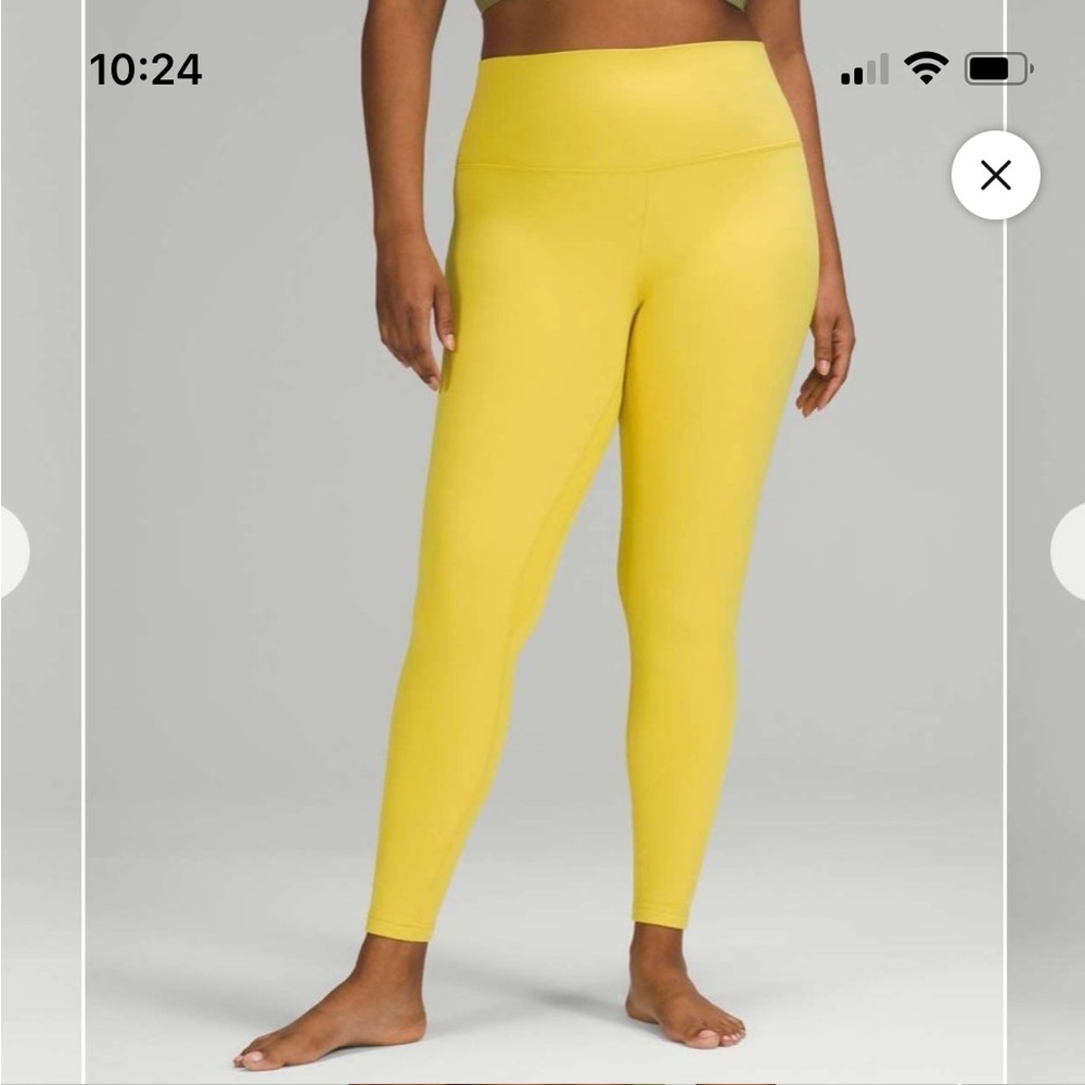 Lululemon 🍋 Align HR Pant 28” Soleil Yellow $98 Retail Bonus Shopping Bag NWT
